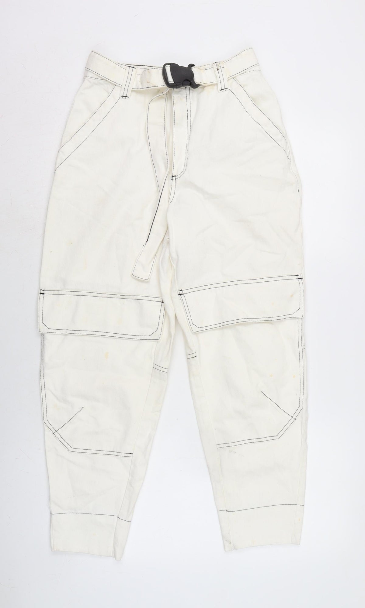 ASOS Womens Ivory Cotton Straight Jeans Size 26 in L25 in Regular Zip