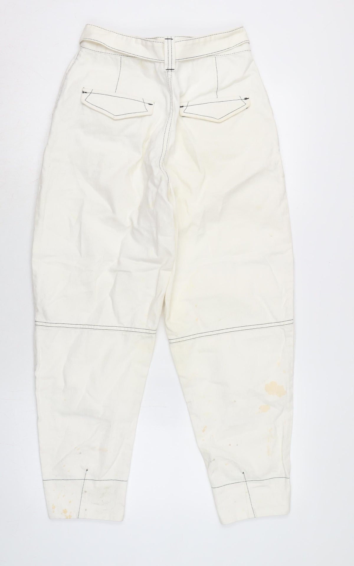 ASOS Womens Ivory Cotton Straight Jeans Size 26 in L25 in Regular Zip