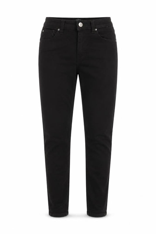 Denim & Co. Womens Black Cotton Blend Tapered Jeans Size 10 L24.5 in Regular Zip
