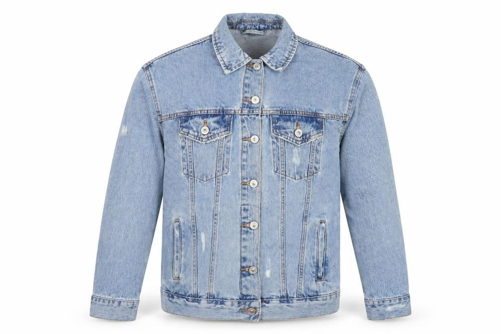 Bershaka Mens Blue Biker Jacket Size S Button - Distressed.
