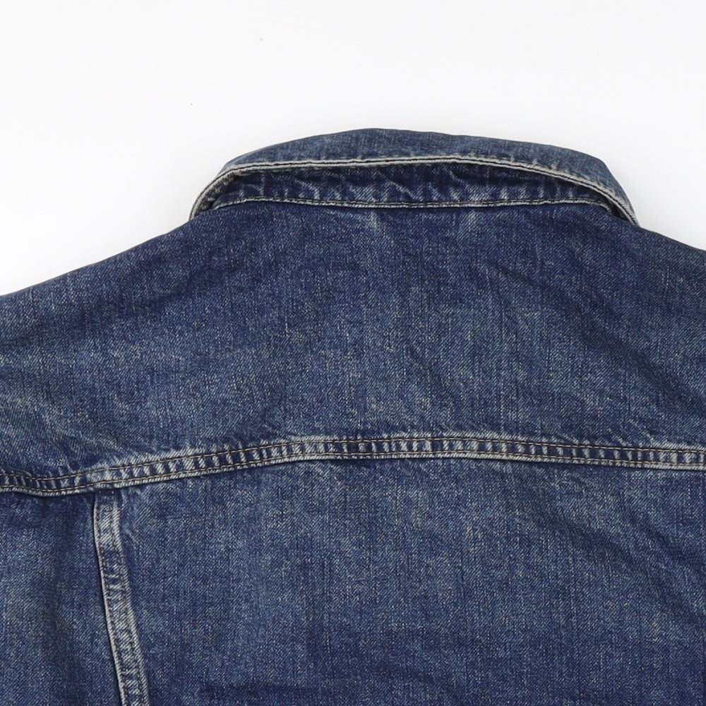 BDG Womens Blue Biker Jacket Size L Button