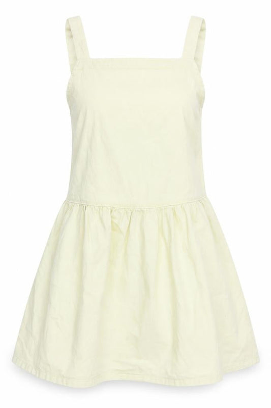 Denim & Co. Womens Yellow Cotton Pinafore/Dungaree Dress Size 10 Square Neck
