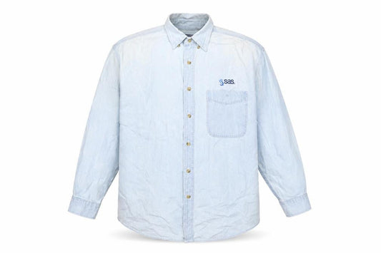 Lee Mens Blue Cotton Button-Up Size XL Collared Button - SAS