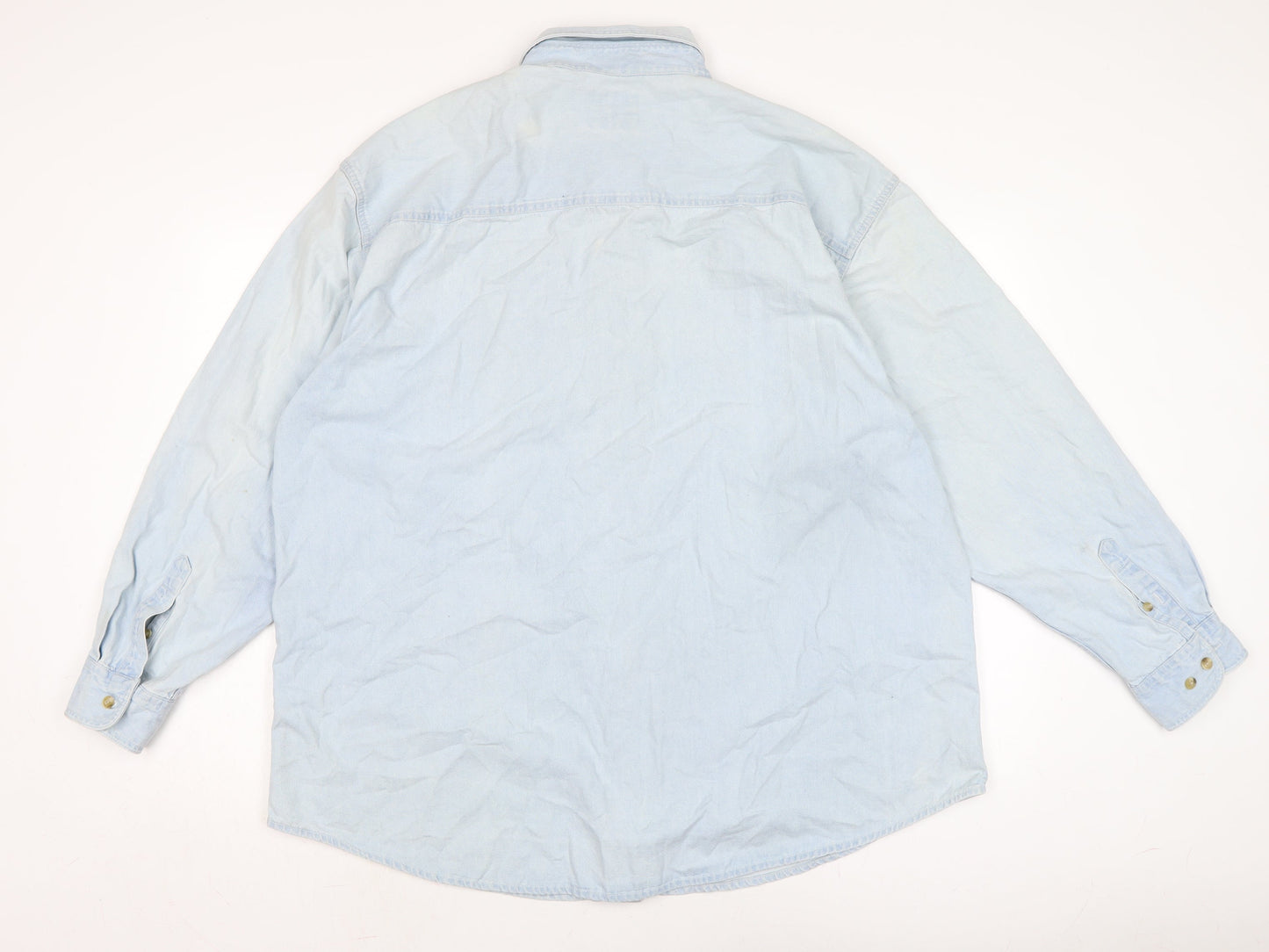 Lee Mens Blue Cotton Button-Up Size XL Collared Button - SAS