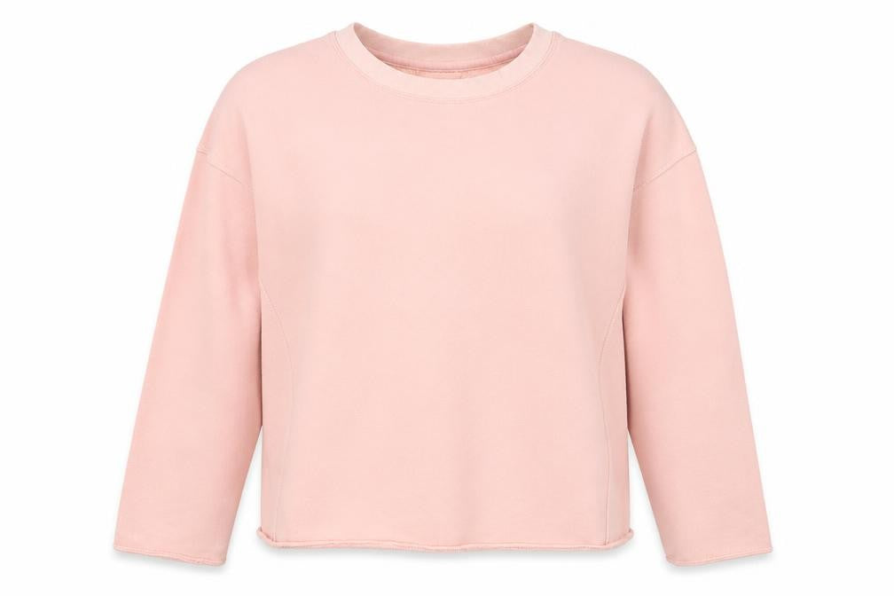Topshop Womens Pink Cotton Pullover Sweatshirt Size M