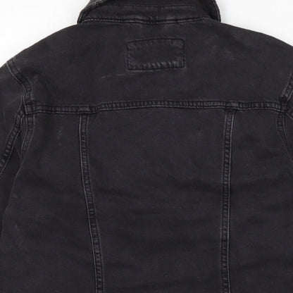 Marks & Spencer Womens Grey Biker Jacket Size 10 Button