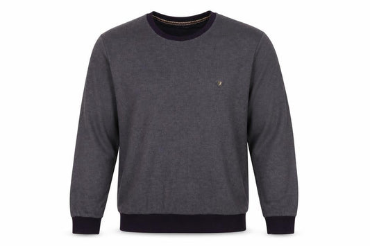 Trender Mens Blue Crew Neck Acrylic Henley Jumper Size XL Long Sleeve