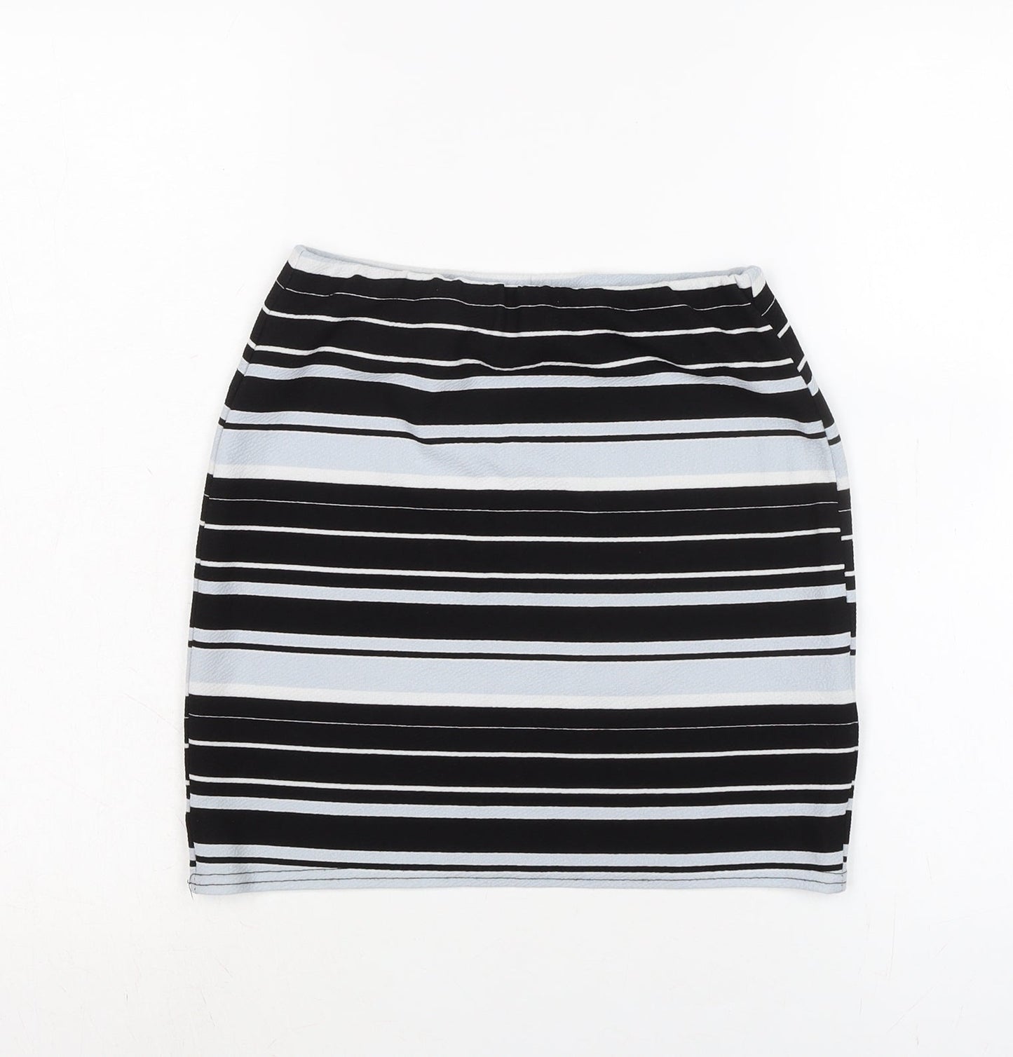 New Look Womens Multicoloured Striped Polyester Bandage Skirt Size 8