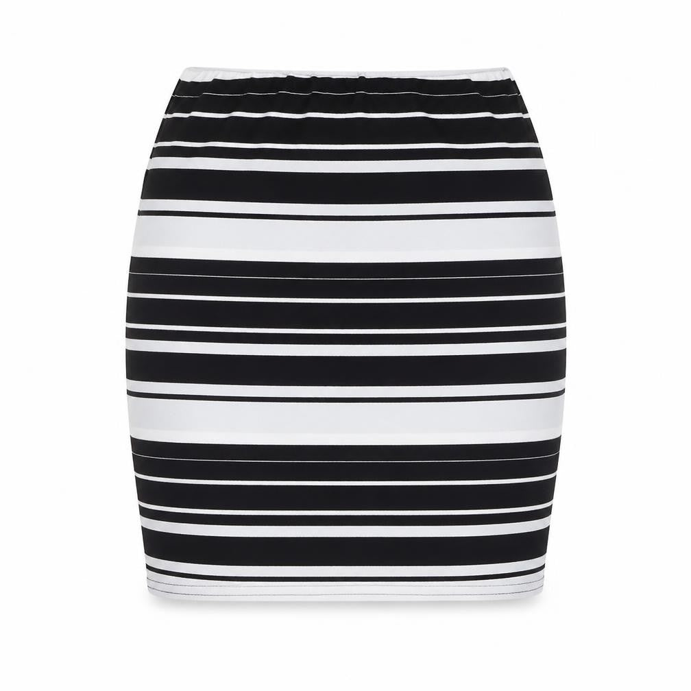 New Look Womens Multicoloured Striped Polyester Bandage Skirt Size 8
