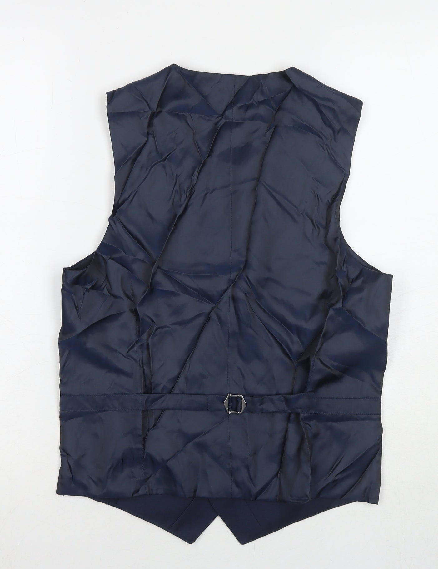 Marks and Spencer Mens Blue Polyester Jacket Suit Waistcoat Size 36 Regular