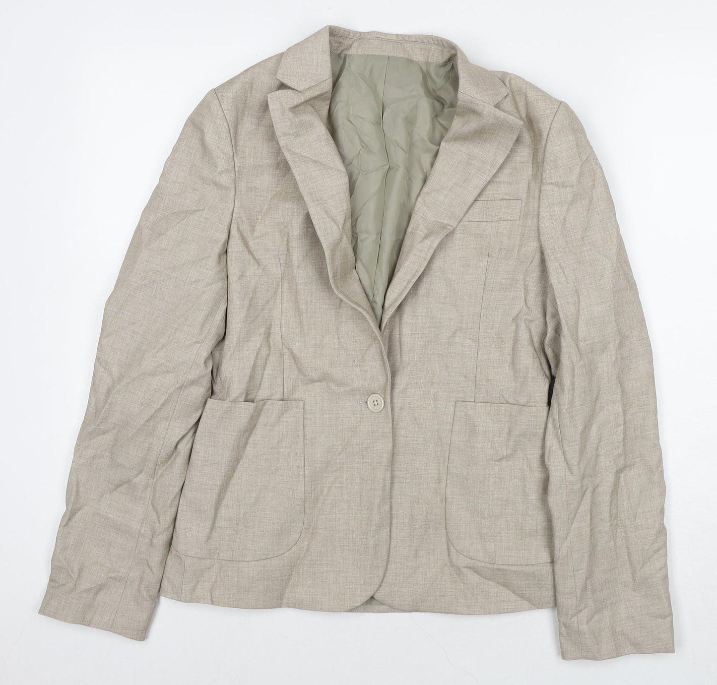 Kloth Womens Beige Jacket Blazer Size M Button