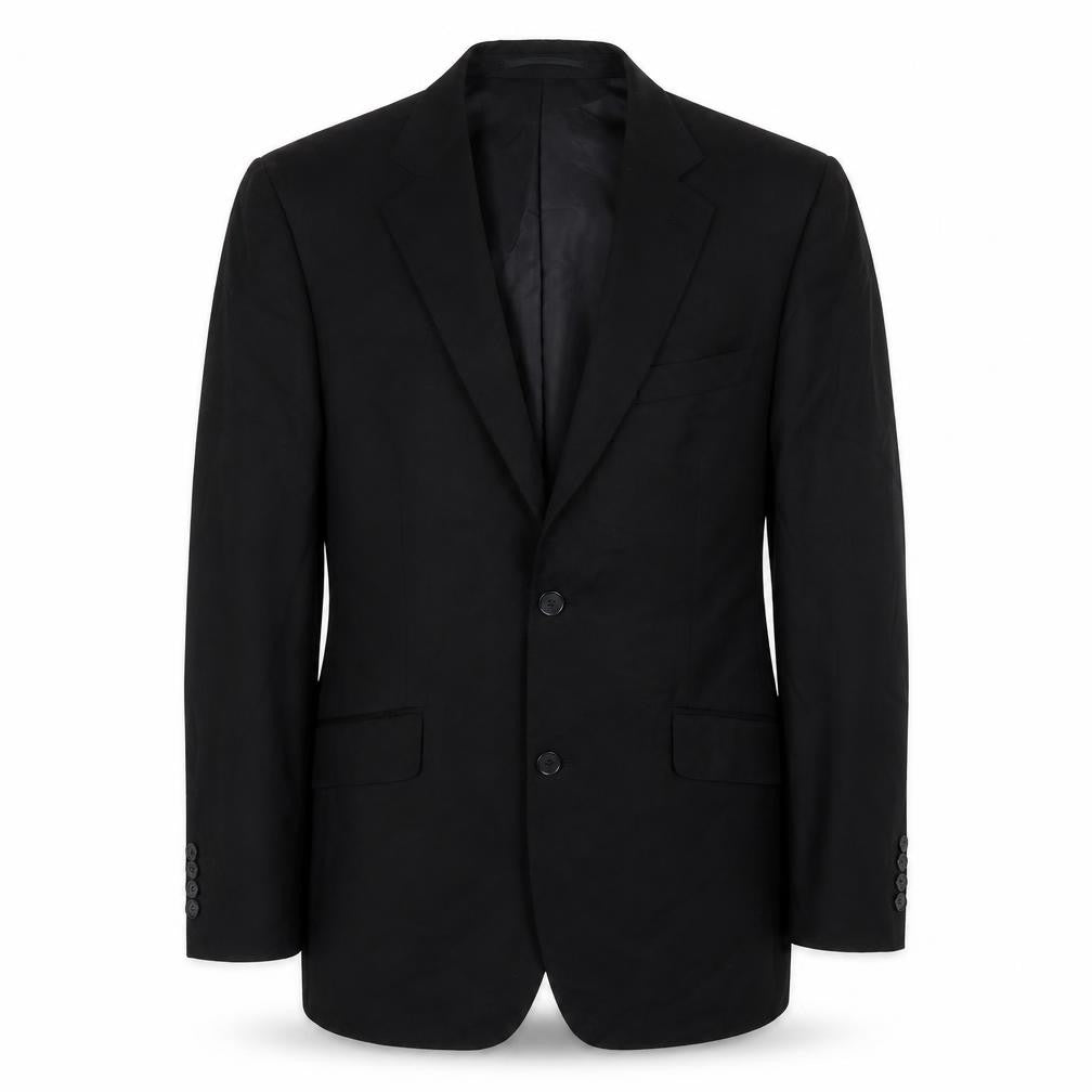 Terry de Havilland Mens Black Polyester Jacket Suit Jacket Size 38 Regular