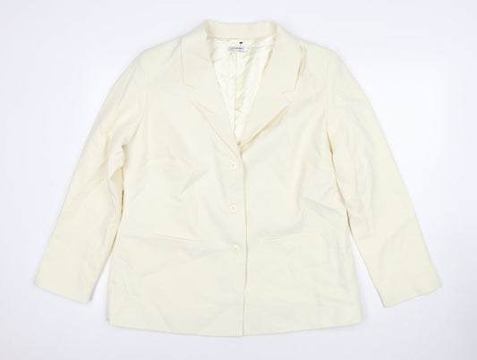 Damart Womens Ivory Jacket Blazer Size 18 Button