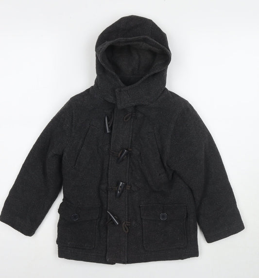 Duck & Dodge Boys Grey Pea Coat Coat Size 5 Years Zip