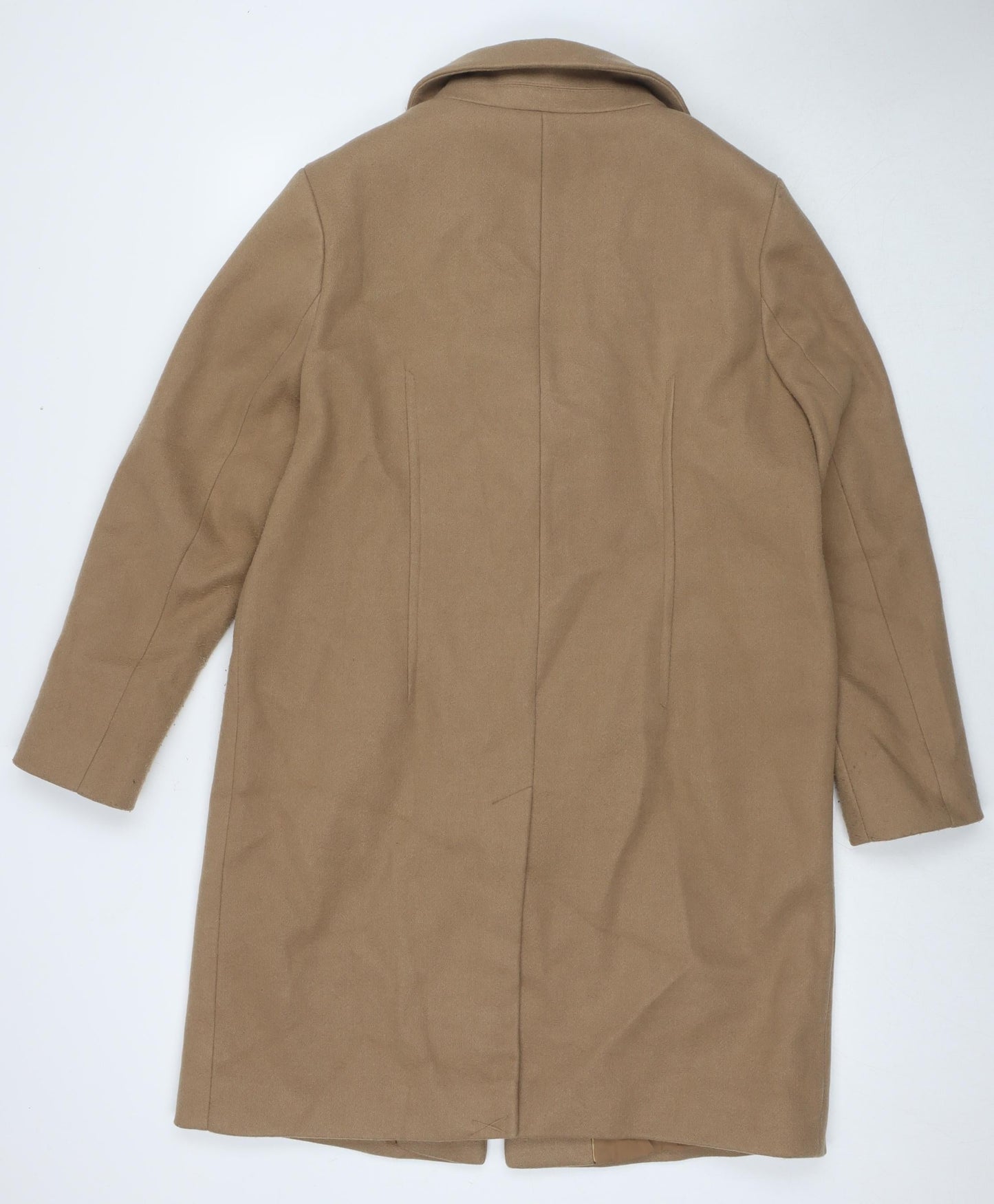 Marks and Spencer Womens Beige Overcoat Coat Size 14 Snap