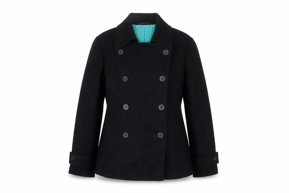 Marks & Spencer Womens Black Parka Coat Size 14 Button
