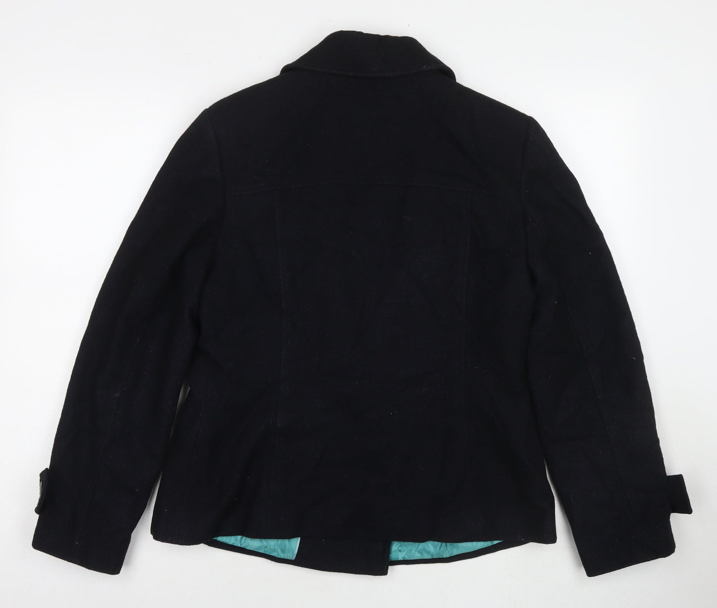 Marks and Spencer Womens Black Parka Coat Size 14 Button