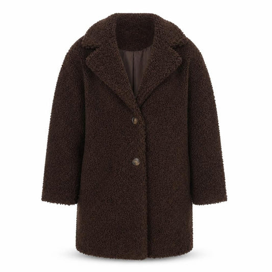 Marks & Spencer Womens Brown Overcoat Coat Size 14 Button