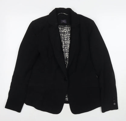 Marks & Spencer Womens Black Jacket Blazer Size 10 Button