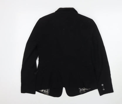 Marks & Spencer Womens Black Jacket Blazer Size 10 Button