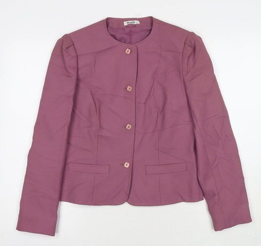 Dereta Womens Purple Jacket Blazer Size 12 Button
