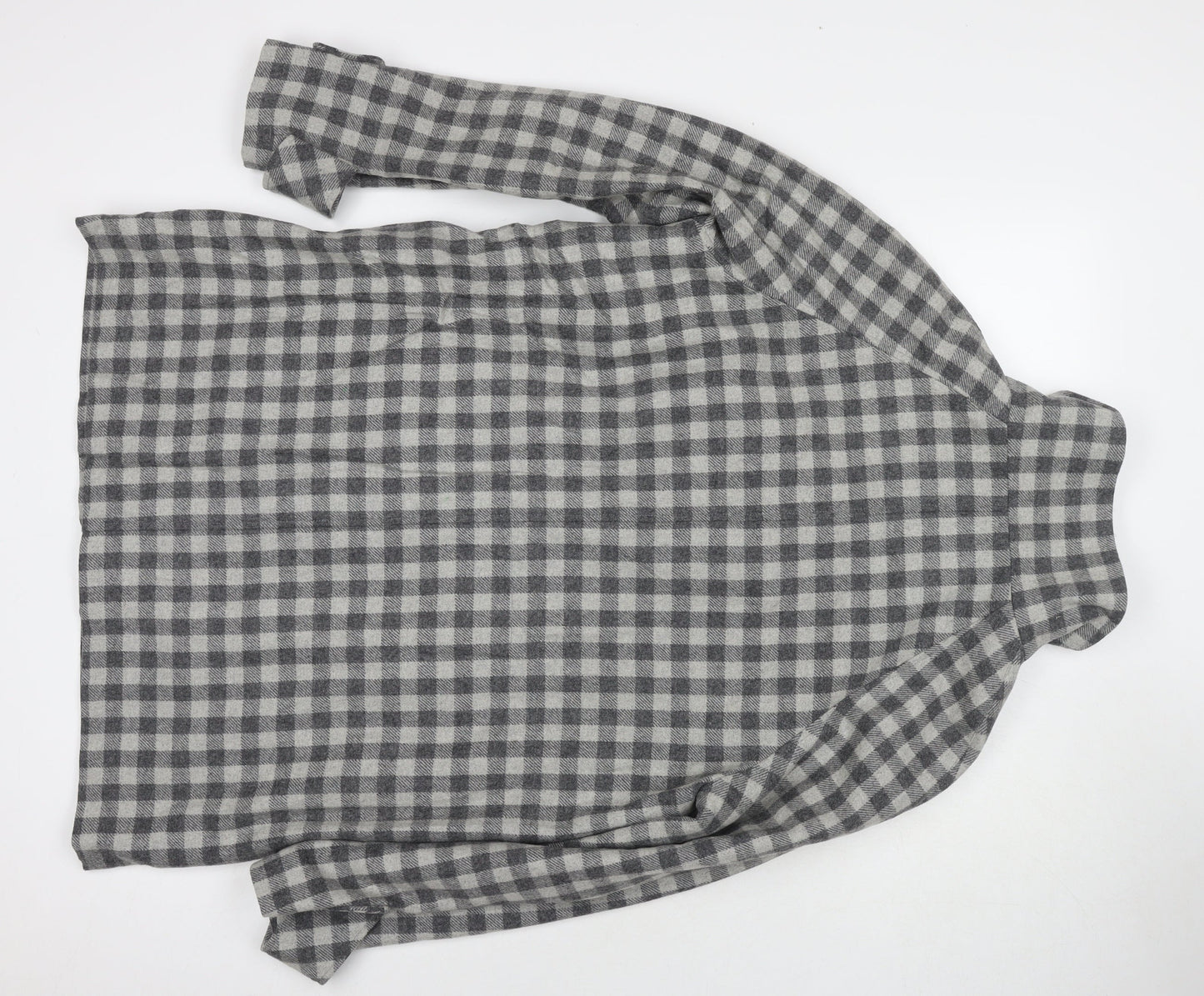 Marks and Spencer Womens Grey Check Overcoat Coat Size 14 Zip