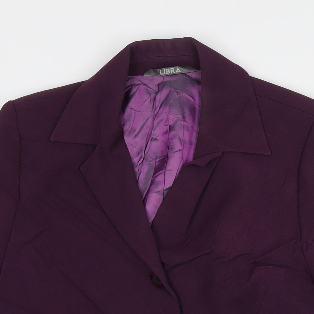 Libra Womens Purple Jacket Blazer Size 16 Button