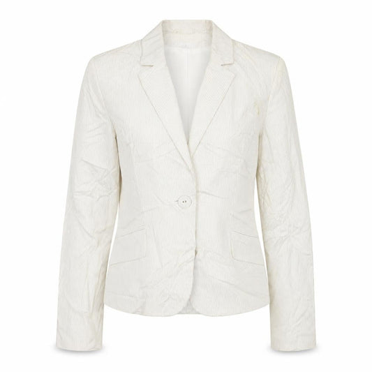H&M Womens White Striped Jacket Size 6 Button