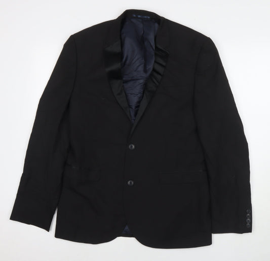 NEXT Mens Black Polyester Jacket Suit Jacket Size 40 Regular