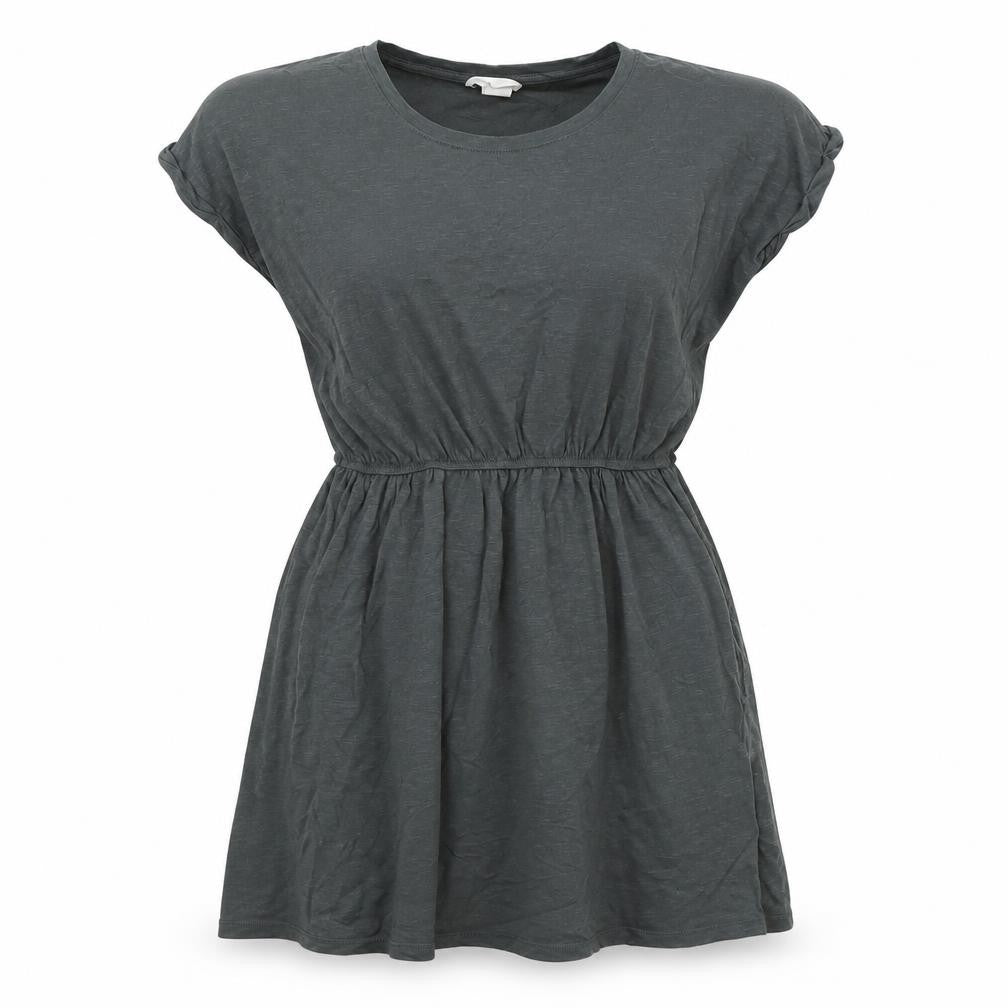 H&M Womens Green Cotton A-Line Size M Round Neck - Elasticated Waist