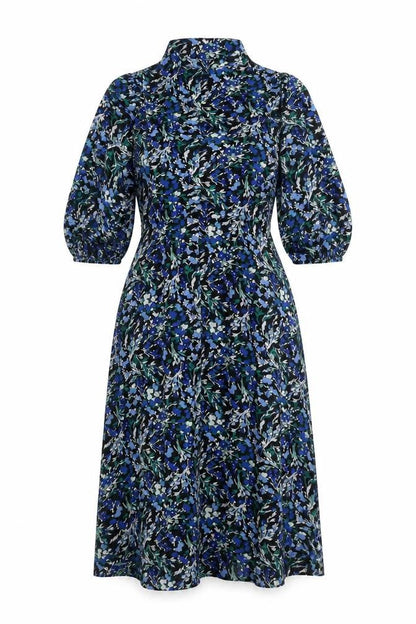 Next Womens Multicoloured Floral Polyester A-Line Size 6 V-Neck