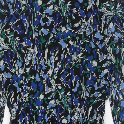 Next Womens Multicoloured Floral Polyester A-Line Size 6 V-Neck