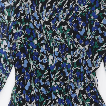 Next Womens Multicoloured Floral Polyester A-Line Size 6 V-Neck