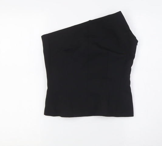 Zara Womens Black Polyester Basic Blouse Size M Off the Shoulder - Evening Wear
