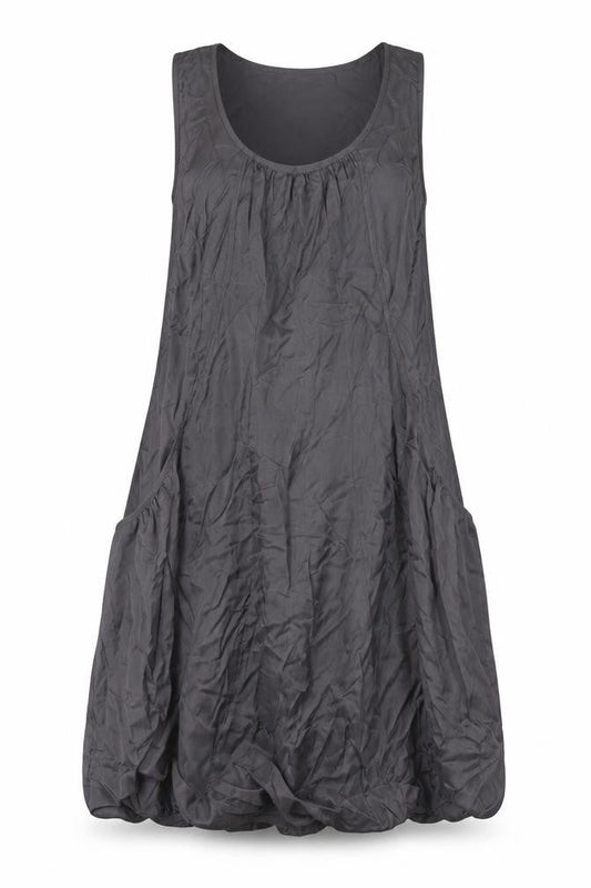 Mint Velvet Womens Grey Silk A-Line Size 8 Scoop Neck - Racer Back