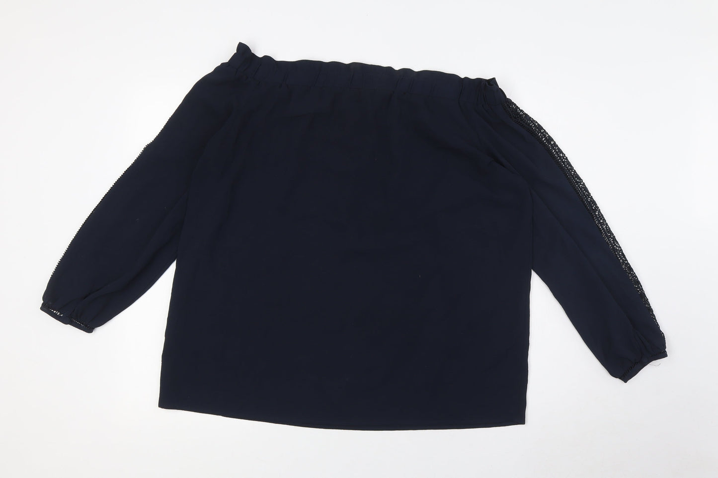 NEXT Womens Blue Polyester Basic Blouse Size 16 Off the Shoulder