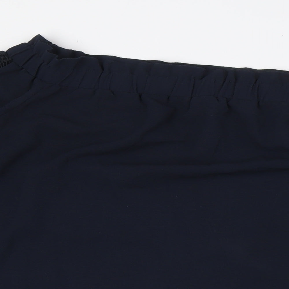 NEXT Womens Blue Polyester Basic Blouse Size 16 Off the Shoulder