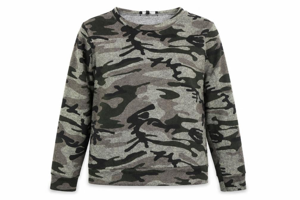 New Look Womens Multicoloured Camouflage Polyester Pullover Sweatshirt Size 16