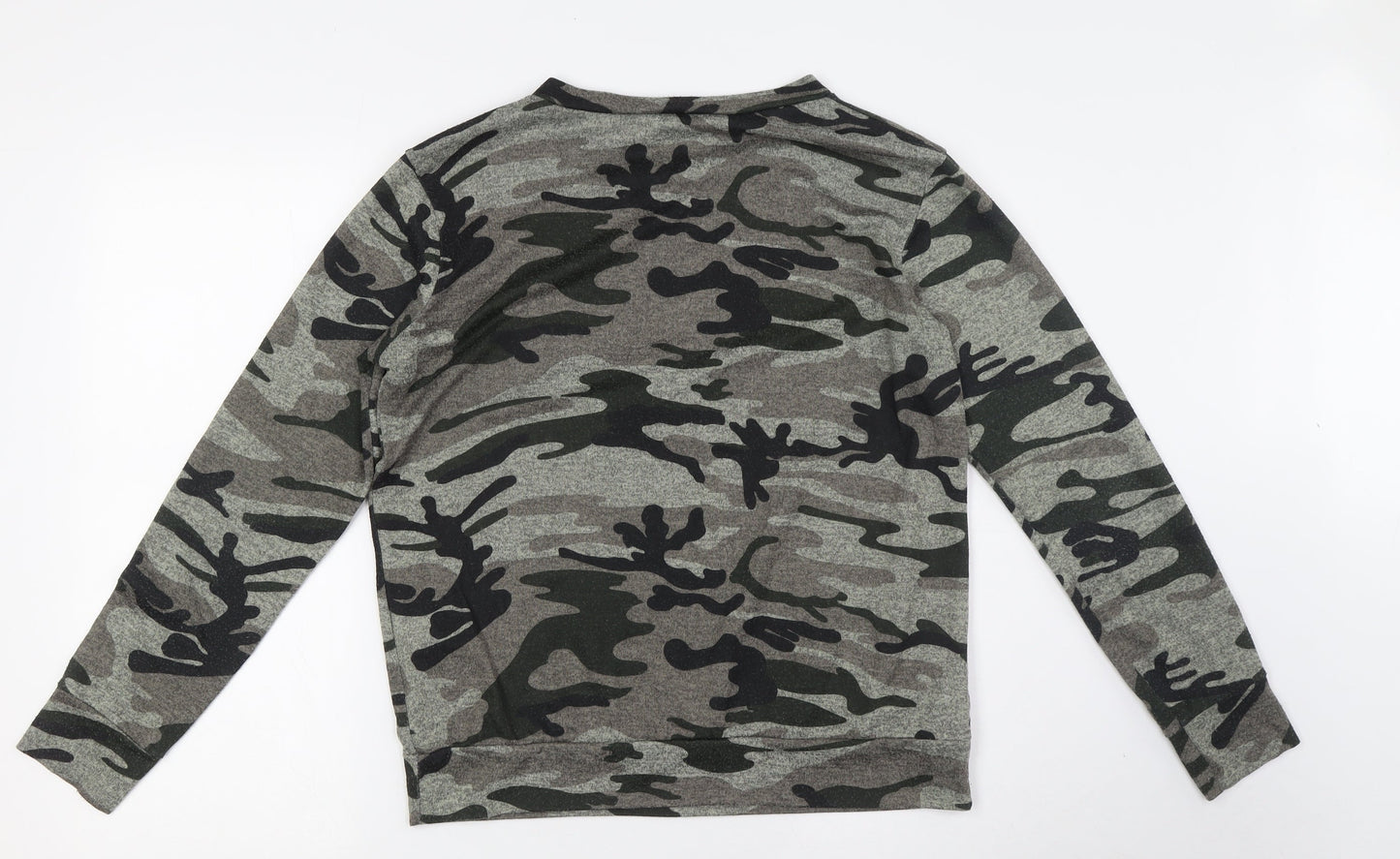 New Look Womens Multicoloured Camouflage Polyester Pullover Sweatshirt Size 16