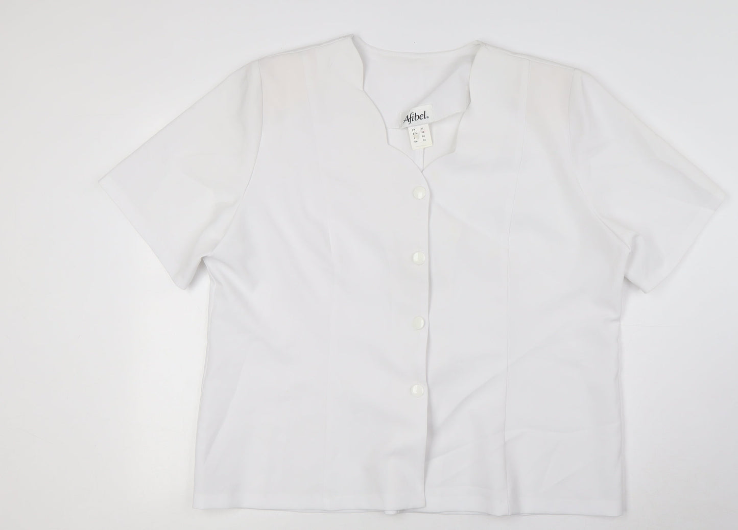 Afibel Womens White Polyester Basic Blouse Size 22 V-Neck