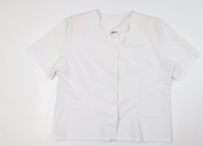 Afibel Womens White Polyester Basic Blouse Size 22 V-Neck