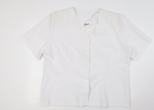 Afibel Womens White Polyester Basic Blouse Size 22 V-Neck