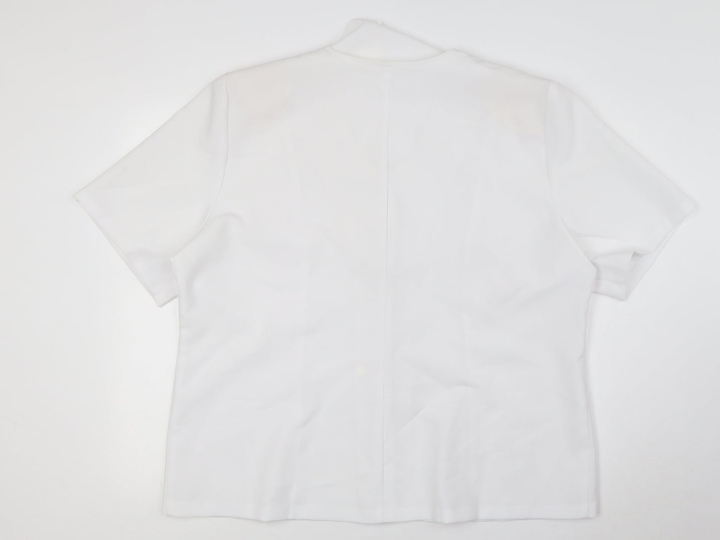 Afibel Womens White Polyester Basic Blouse Size 22 V-Neck