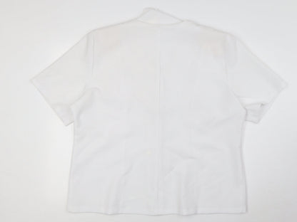 Afibel Womens White Polyester Basic Blouse Size 22 V-Neck