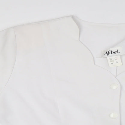 Afibel Womens White Polyester Basic Blouse Size 22 V-Neck