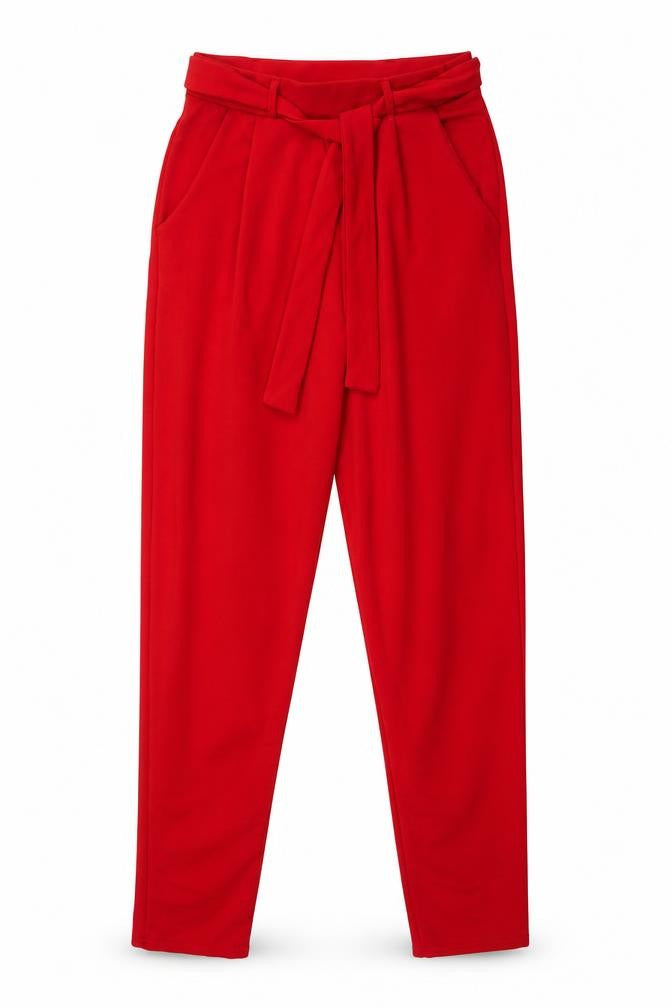 I SAW IT FIRST Womens Red Polyester Trousers Size 8 L30 in Regular