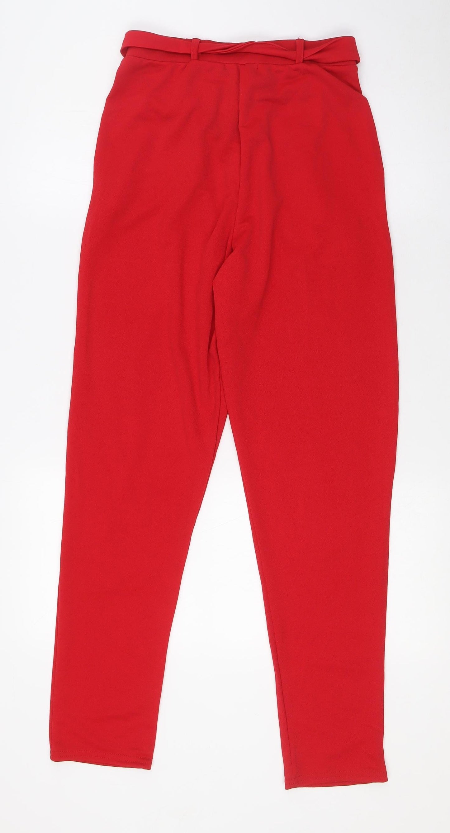I SAW IT FIRST Womens Red Polyester Trousers Size 8 L30 in Regular