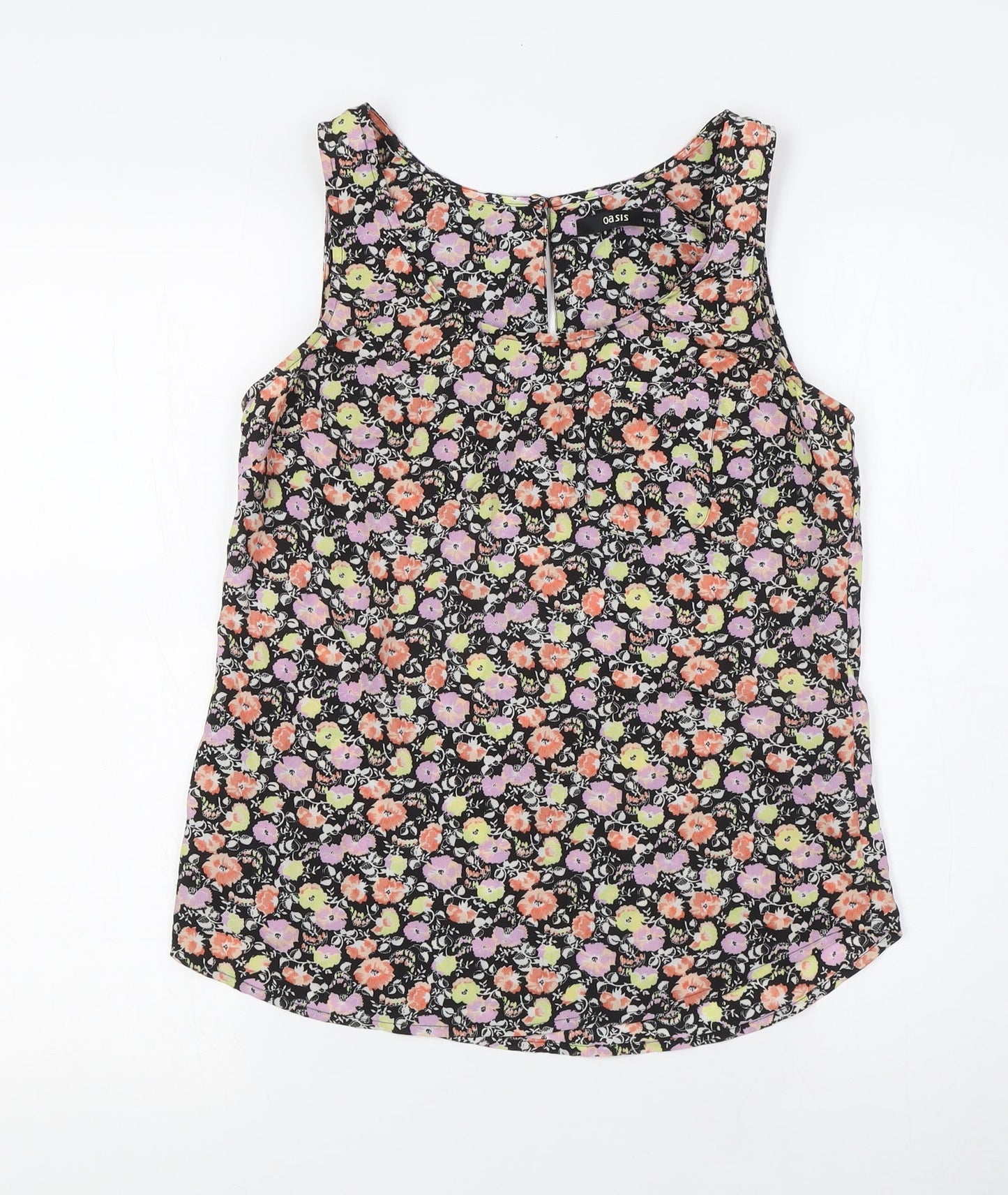 Oasis Womens Multicoloured Floral Polyester Camisole Blouse Size 8 Round Neck