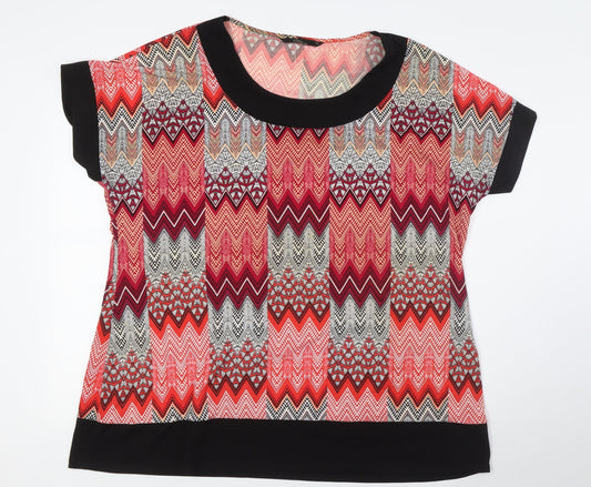 BM Womens Multicoloured Polyester Basic T-Shirt Size 22 Scoop Neck