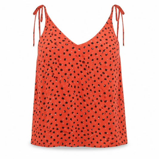 River Island Womens Orange Polyester Camisole Blouse Size 8 V-Neck